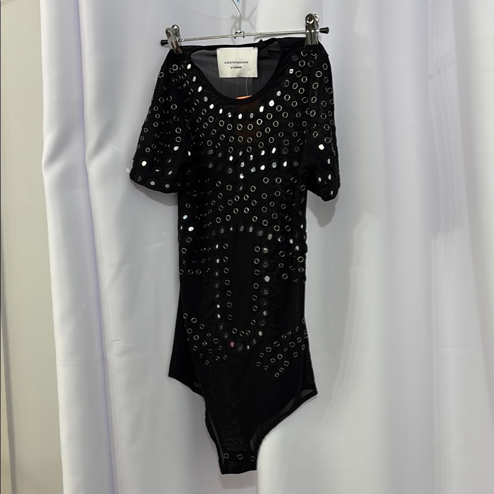 Christopher Kane Black Mesh bodysuit fit topshop 4